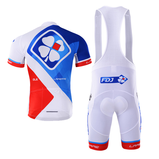 Maglia FDJ Manica Corta 2017 bianco e azzurro